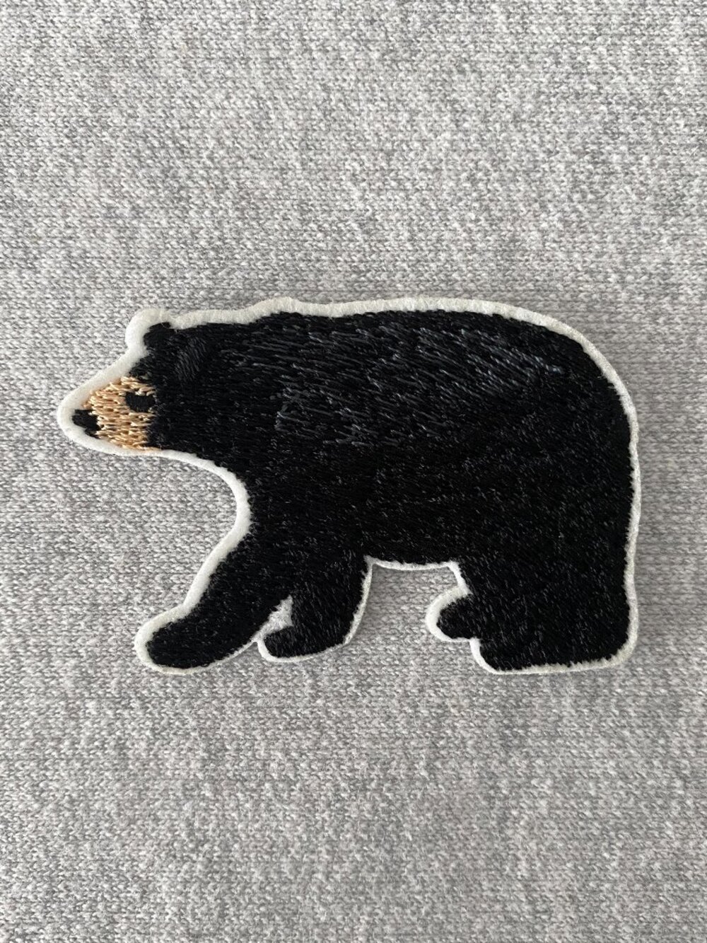 1 Embroidered Black Bear Iron-on Patch 6cm x 3.8cm